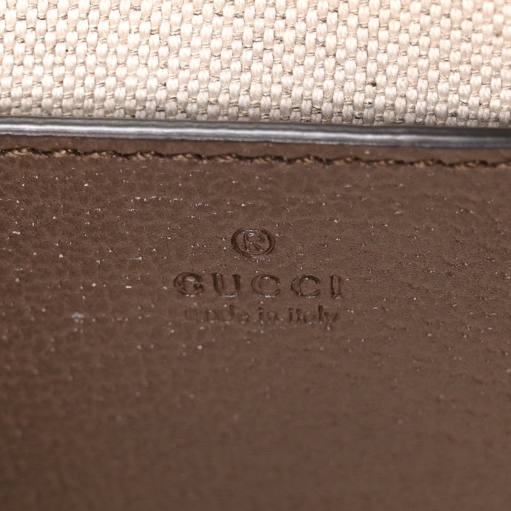 GG Supreme Monogram Textured Dollar Calfskin Mini Ophidia Chain Bag Beige Ebony