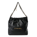 Shiny Calfskin Quilted Small Chanel 22 Black