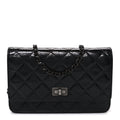 Glazed Aged Calfskin Reissue Wallet On Chain WOC So Black