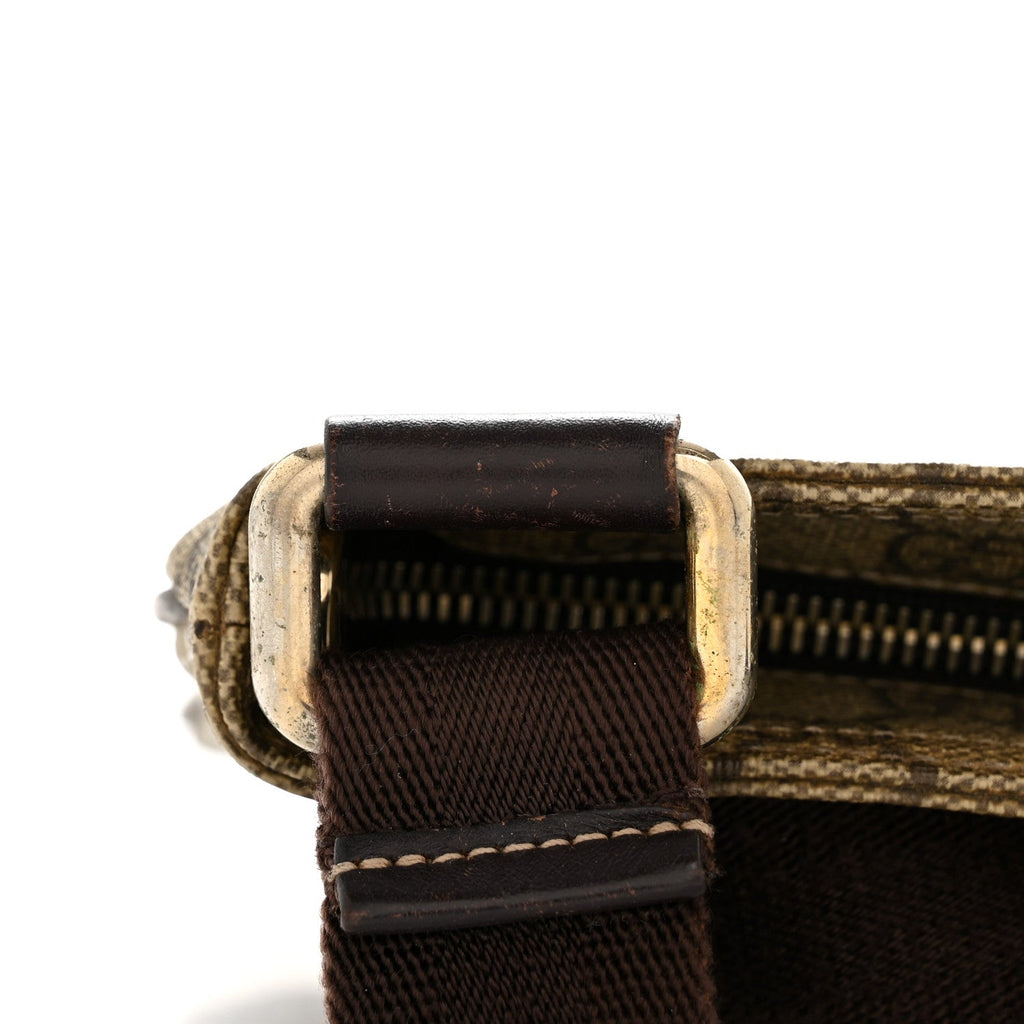 GG Supreme Monogram Small Flat Messenger Bag Dark Brown
