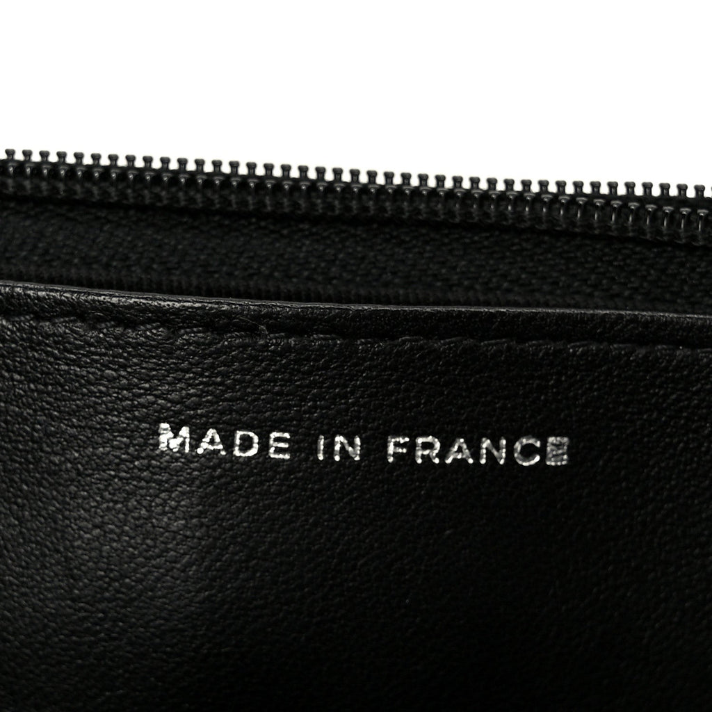 Pearly Lambskin Quilted Wallet On Chain WOC So Black
