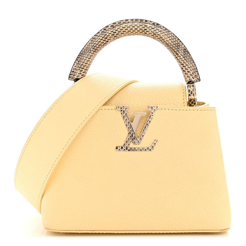 Taurillon Snakeskin Mini Capucines Banane