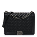 Caviar Quilted Large Boy Flap Black