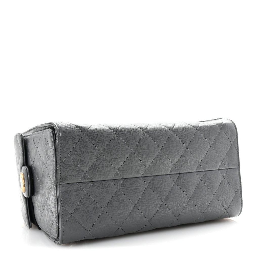 Caviar Quilted Small Chanel 25 Handbag Dark Grey
