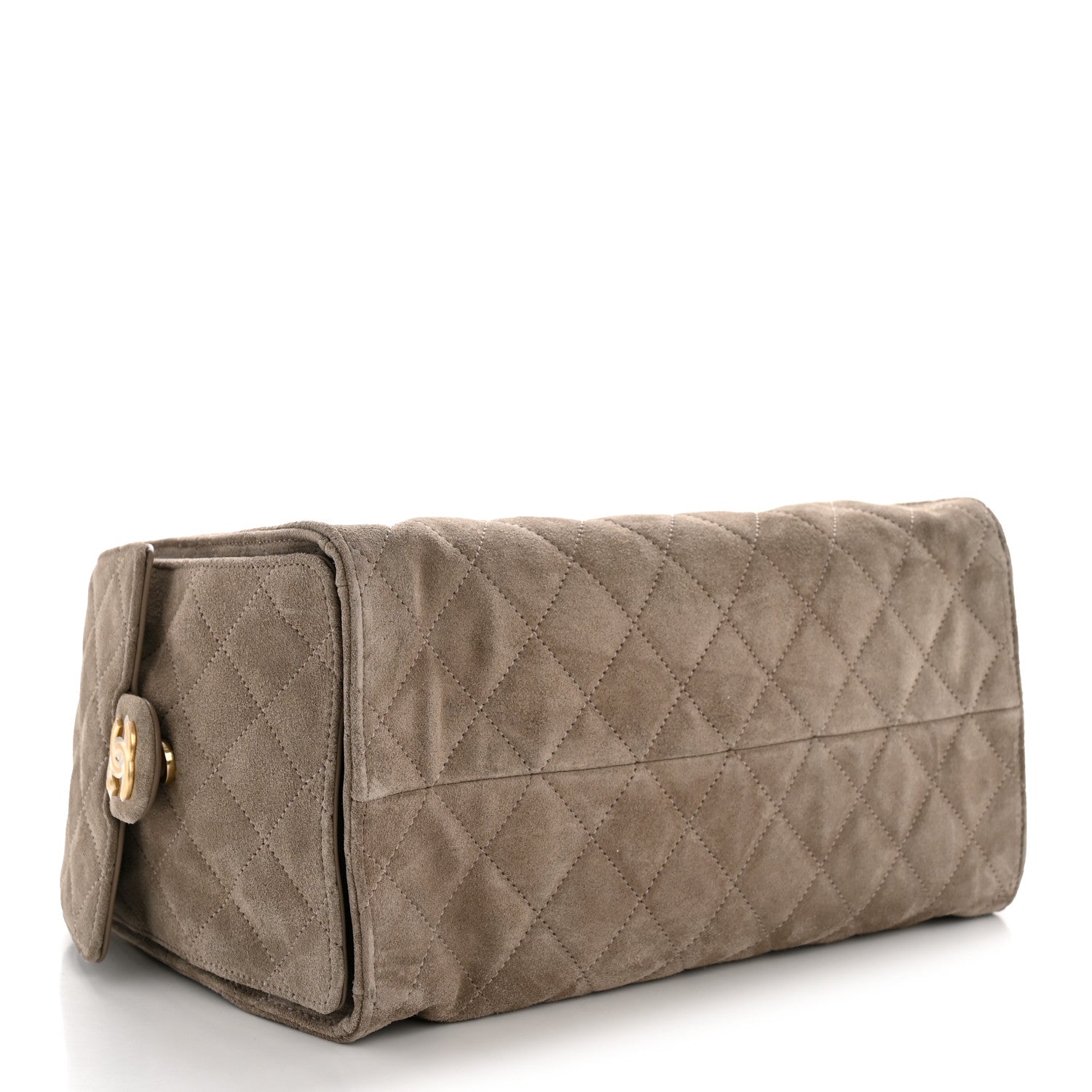 Suede Quilted Medium Chanel 25 Handbag Grey