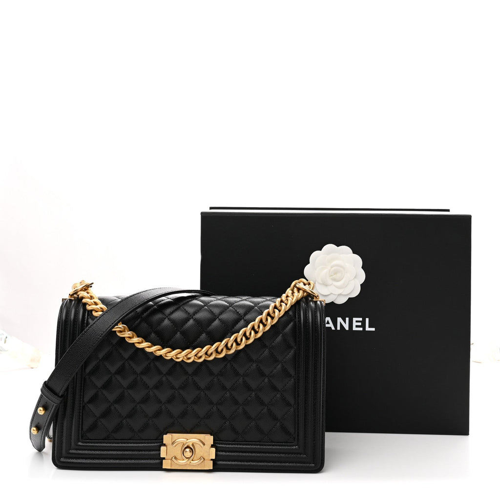 Caviar Quilted New Medium Boy Flap Black