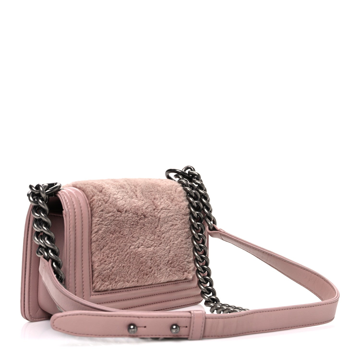 Fur Calfskin Small Boy Flap Pink