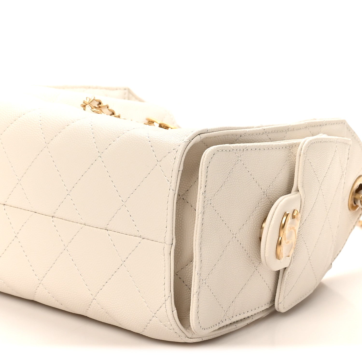 Caviar Quilted Mini Chanel 25 Handbag White