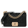 Caviar Quilted Small Boy Flap Black