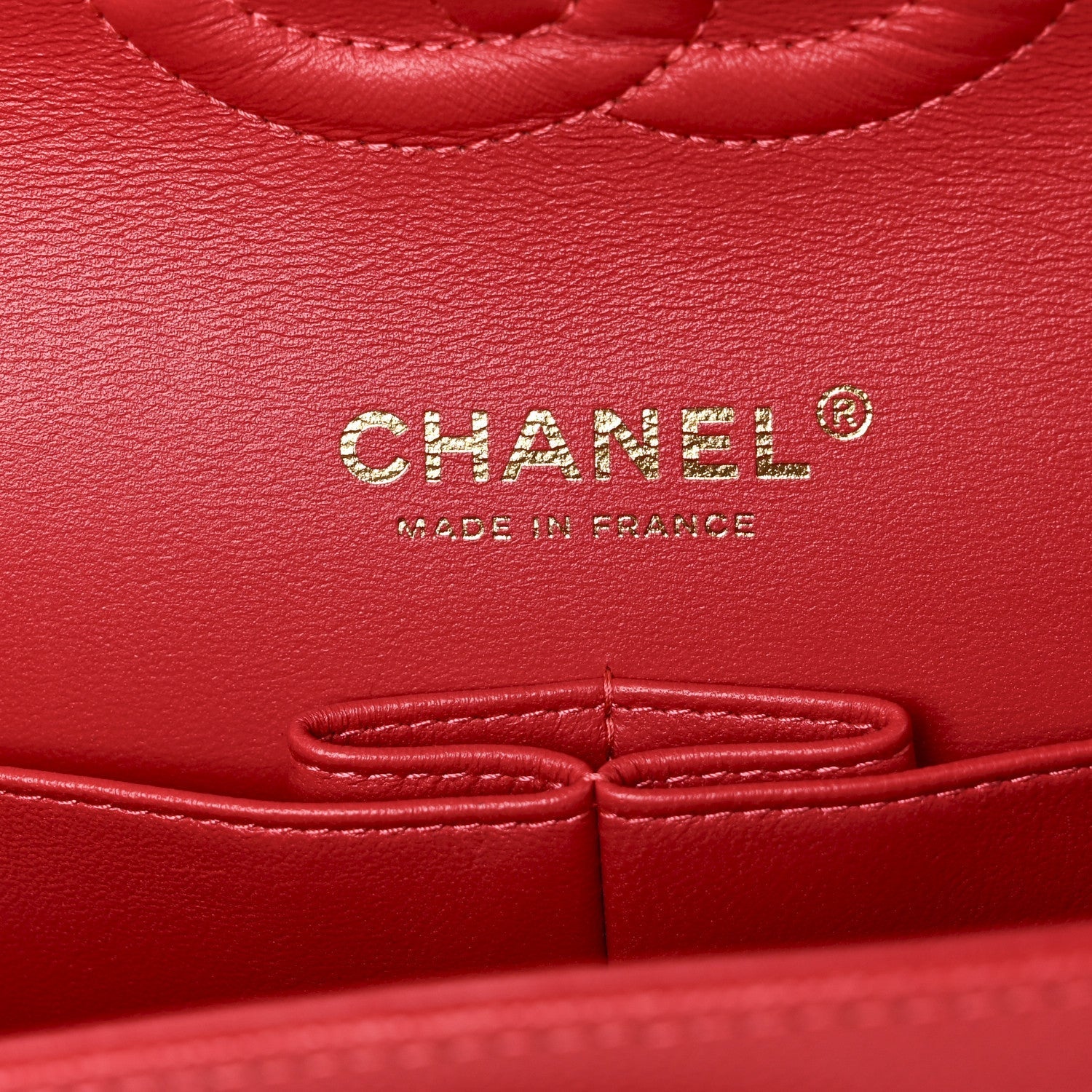 Caviar Quilted Medium Double Flap Red