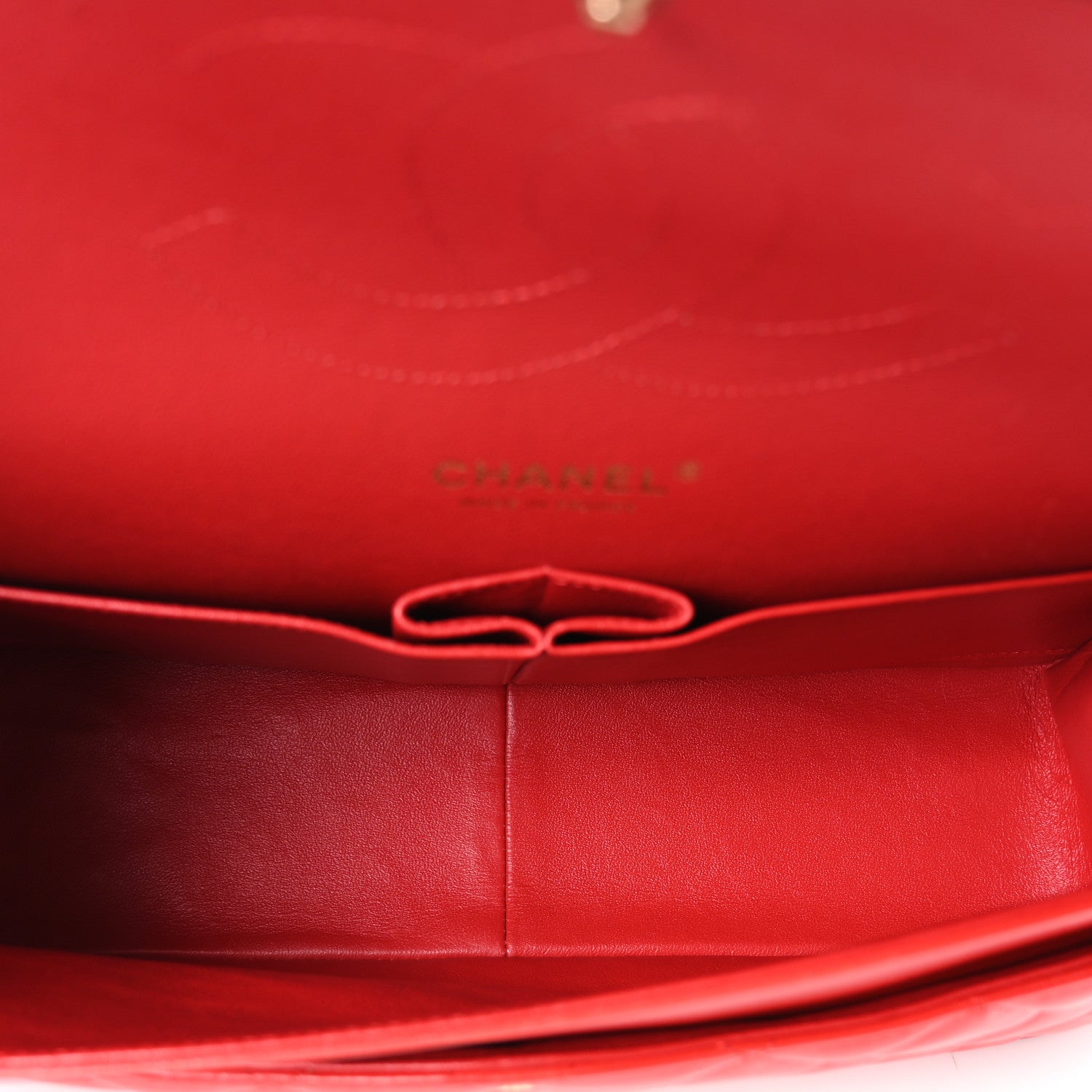 Lambskin Quilted Jumbo Double Flap Red