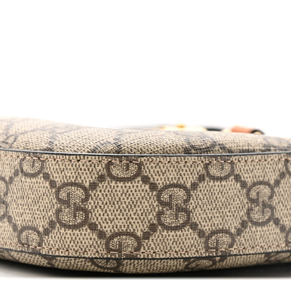 GG Supreme Monogram Snakeskin Small Jackie 1961 Hobo Beige Ebony