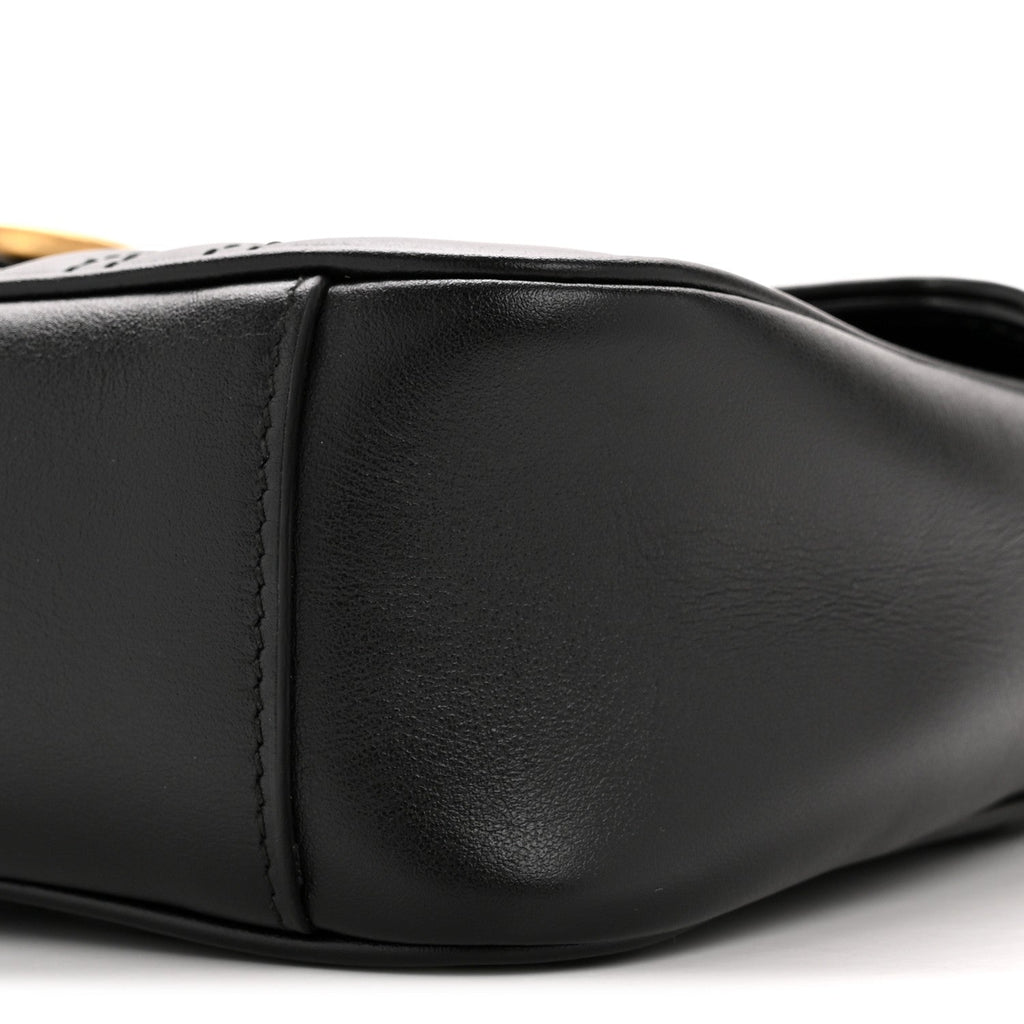 Calfskin Matelasse Small GG Marmont Shoulder Bag Black