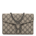GG Supreme Monogram Mini Dionysus Chain Wallet Beige Taupe