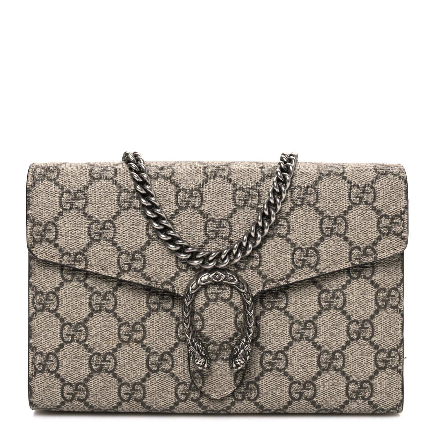 GG Supreme Monogram Mini Dionysus Chain Wallet Beige Taupe