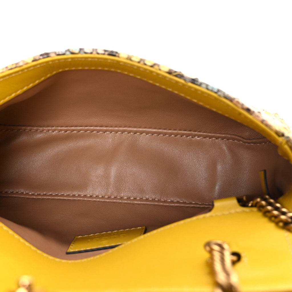 Snakeskin Matelasse GG Marmont Shoulder Bag Green Multicolor