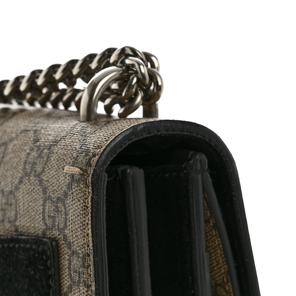 GG Supreme Monogram Medium Dionysus Shoulder Bag Black