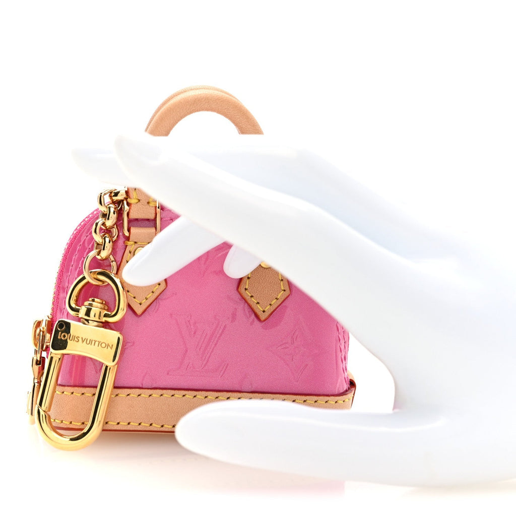 Vernis Monogram Micro Alma Bag Charm Key Holder Rose