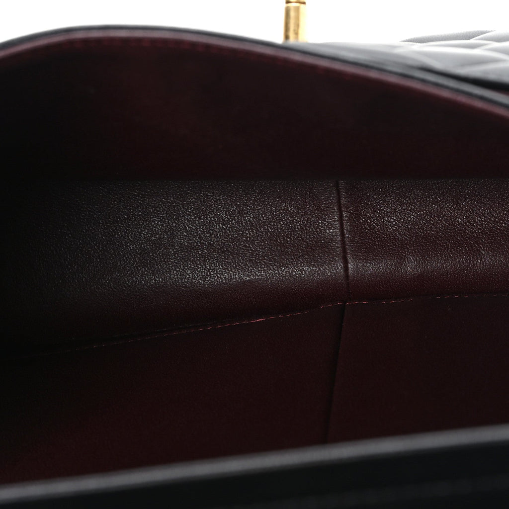 Lambskin Quilted Jumbo Double Flap Black