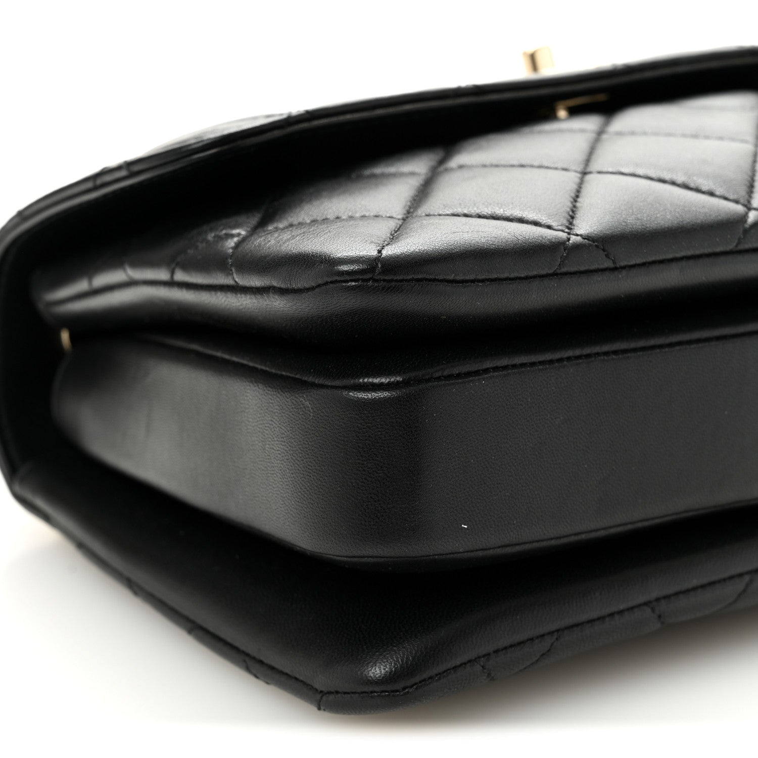 Lambskin Quilted Small Trendy CC Dual Handle Flap Bag Black