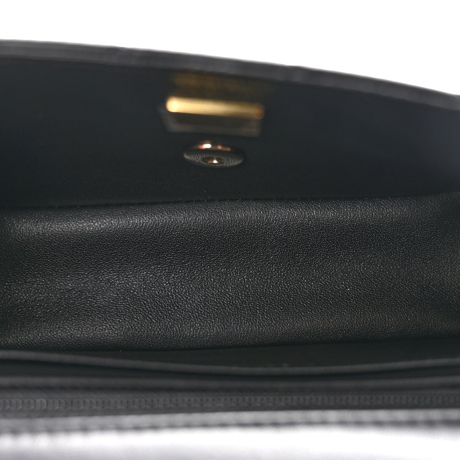 Lambskin Quilted Mini Rectangular Flap Black