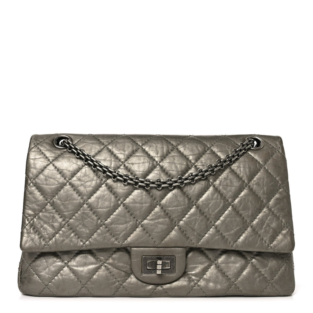 Metallic Aged Calfskin Quilted 2.55 Reissue 226 Flap Dark Gold