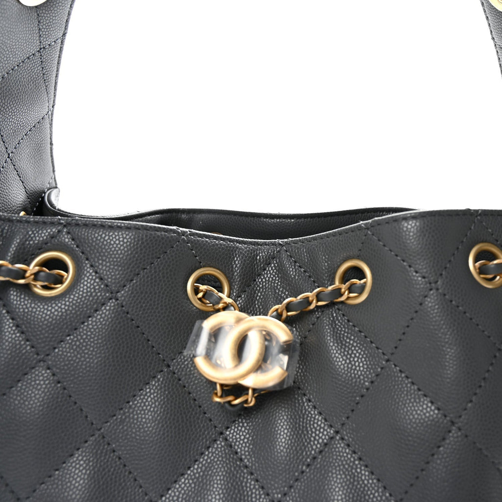 Caviar Quilted Small Chanel 25 Handbag Dark Grey