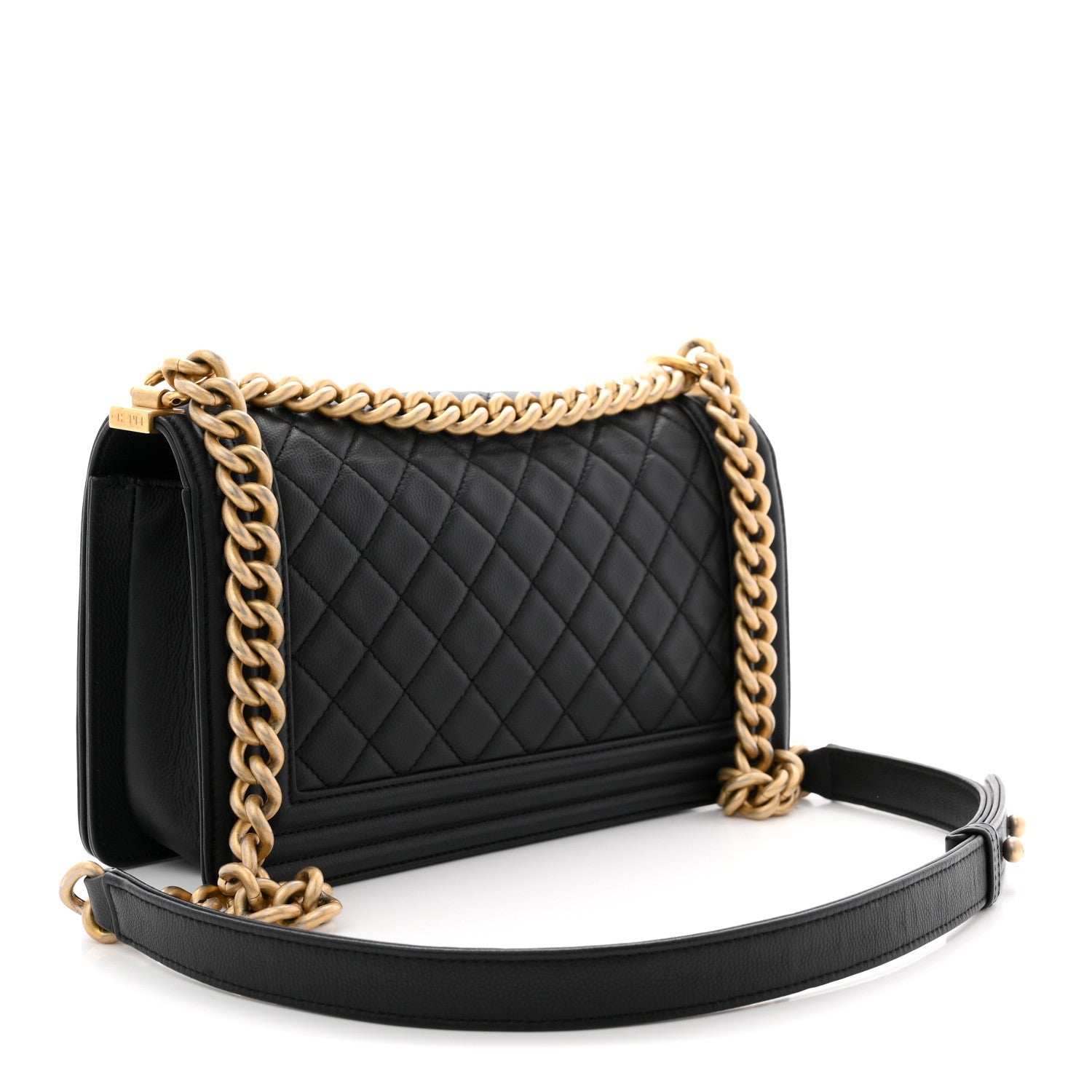 Caviar Quilted Medium Boy Flap Black