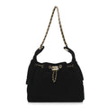 Suede Quilted Small Chanel 25 Handbag Black