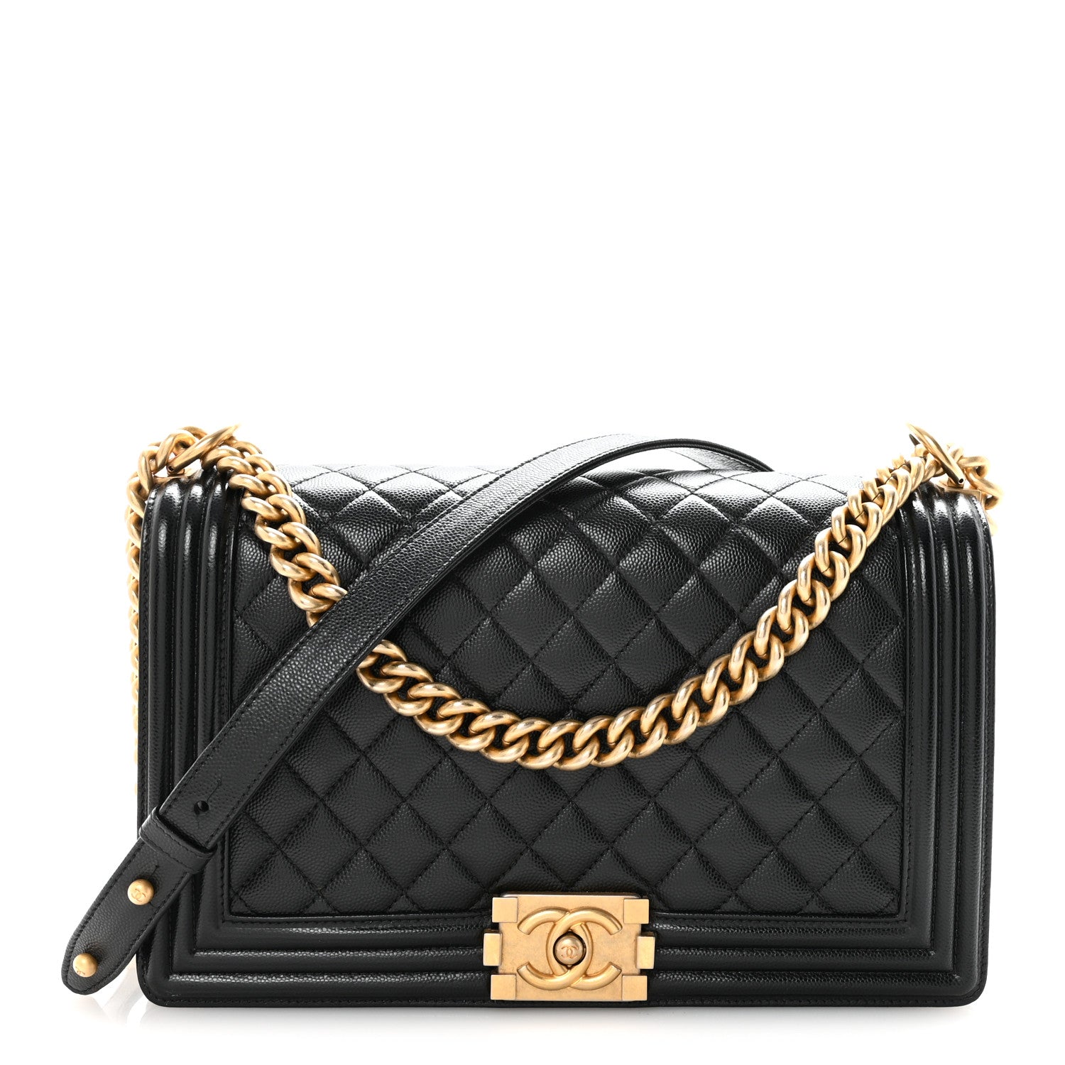 Caviar Quilted New Medium Boy Flap Black