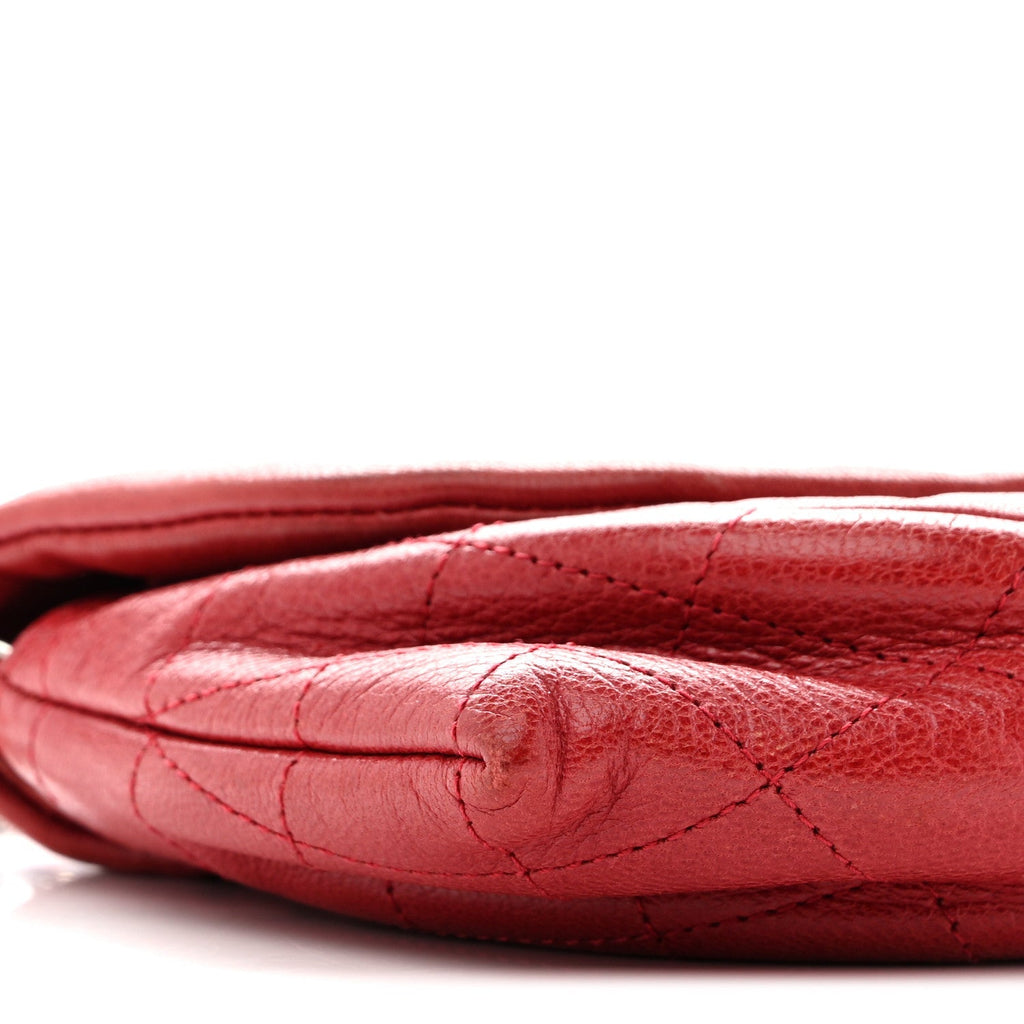 Lambskin Half Moon Wallet On Chain WOC Red