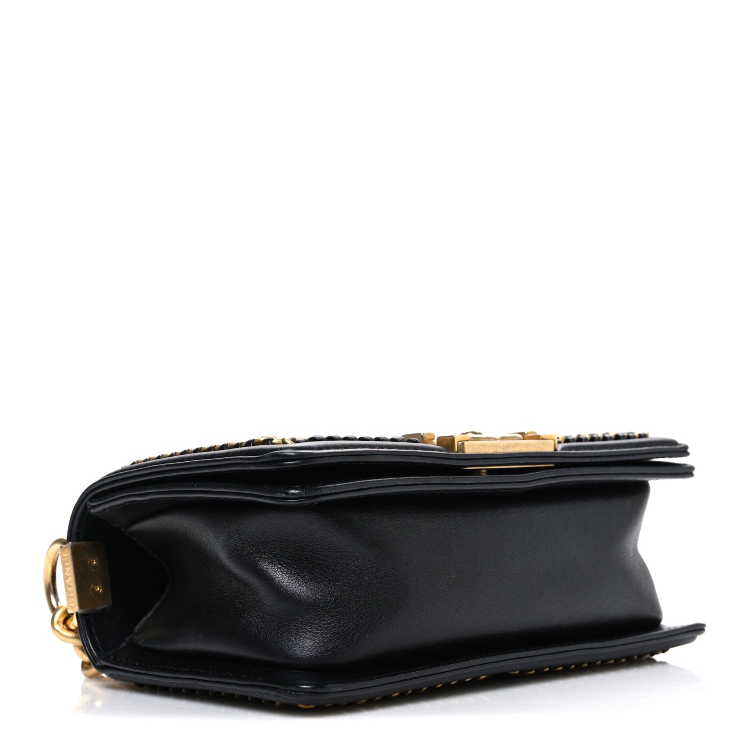 Lambskin Quilted Small Top Handle Boy Flap Black