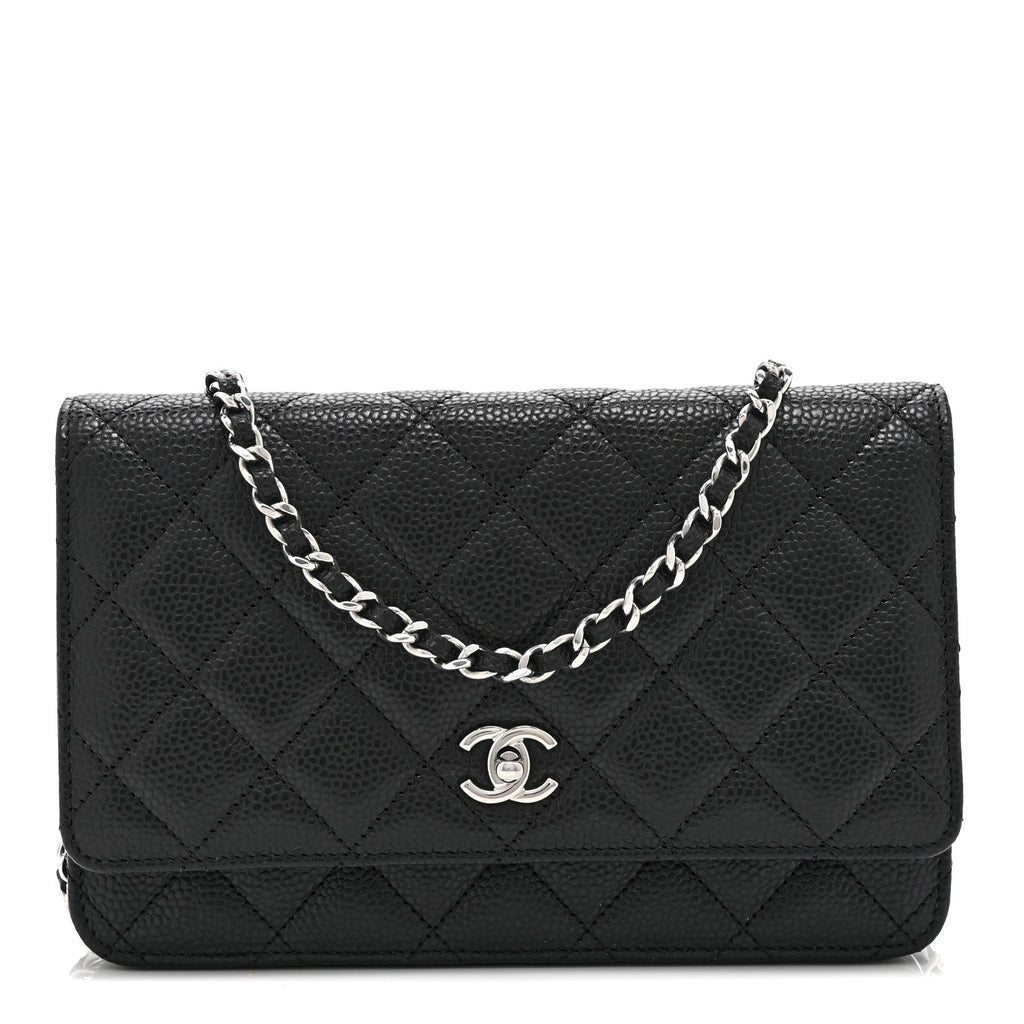 Caviar Quilted CC Turnlock Wallet On Chain WOC Black