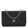 Caviar Quilted CC Turnlock Wallet On Chain WOC Black