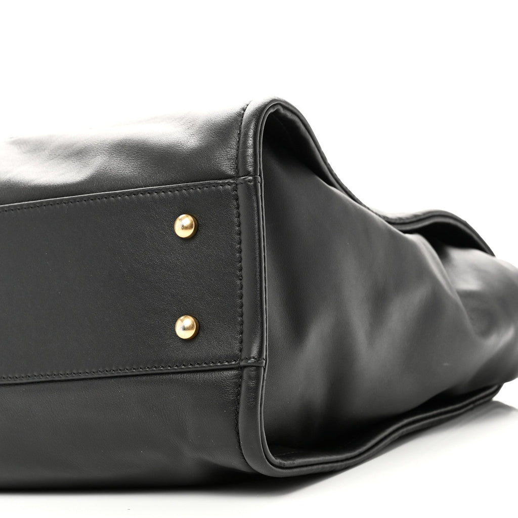 Calfskin Small Deauville Tote Black