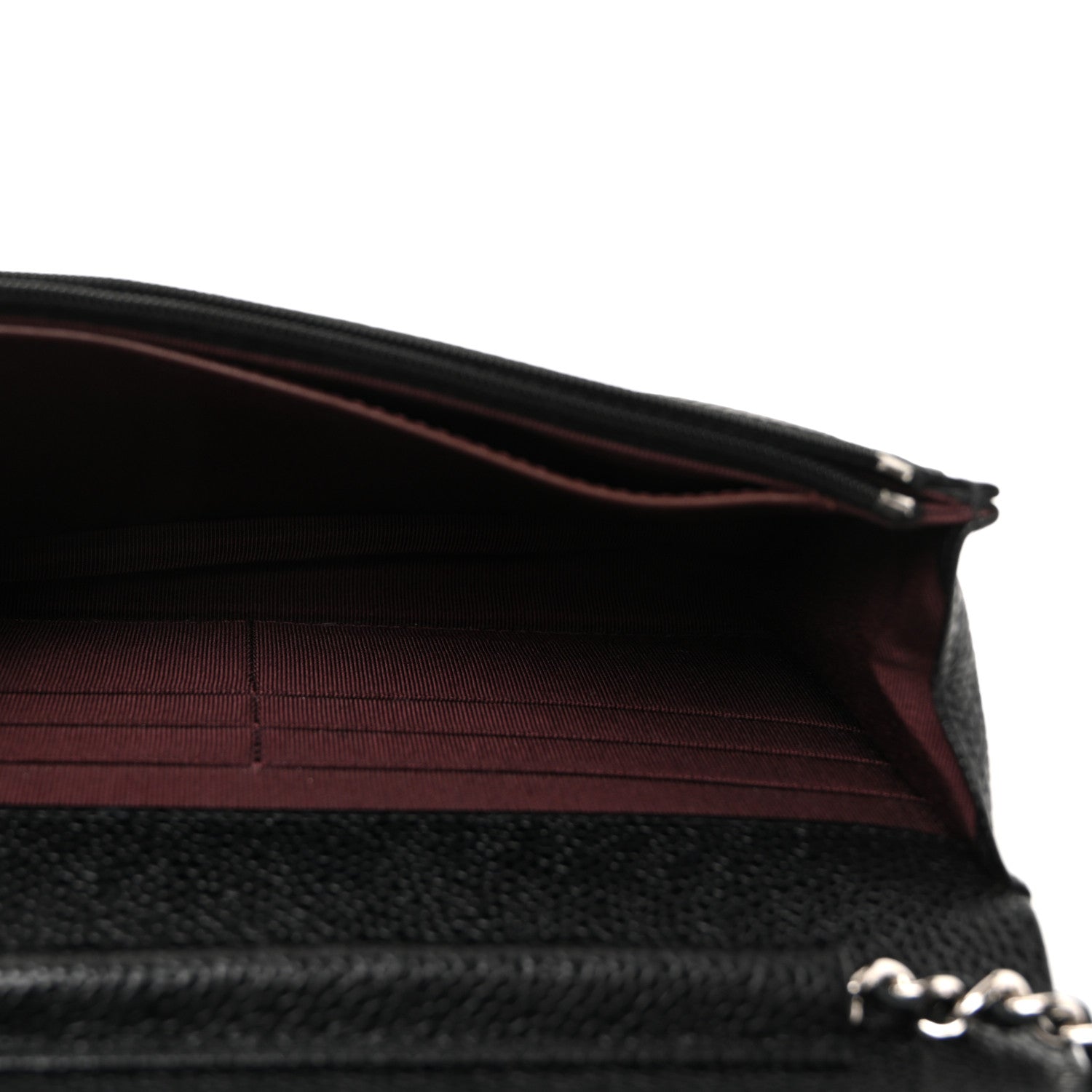 Caviar Quilted Wallet on Chain WOC Black