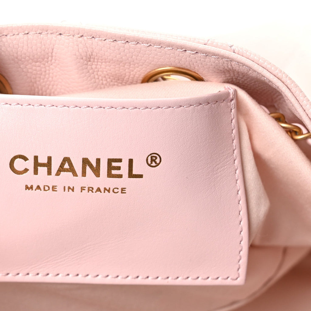 Caviar Quilted Small Chanel 25 Handbag Light Pink