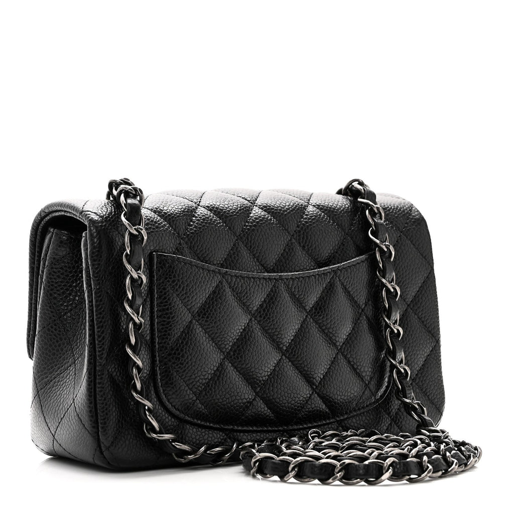 Caviar Quilted Mini Rectangular Flap Black