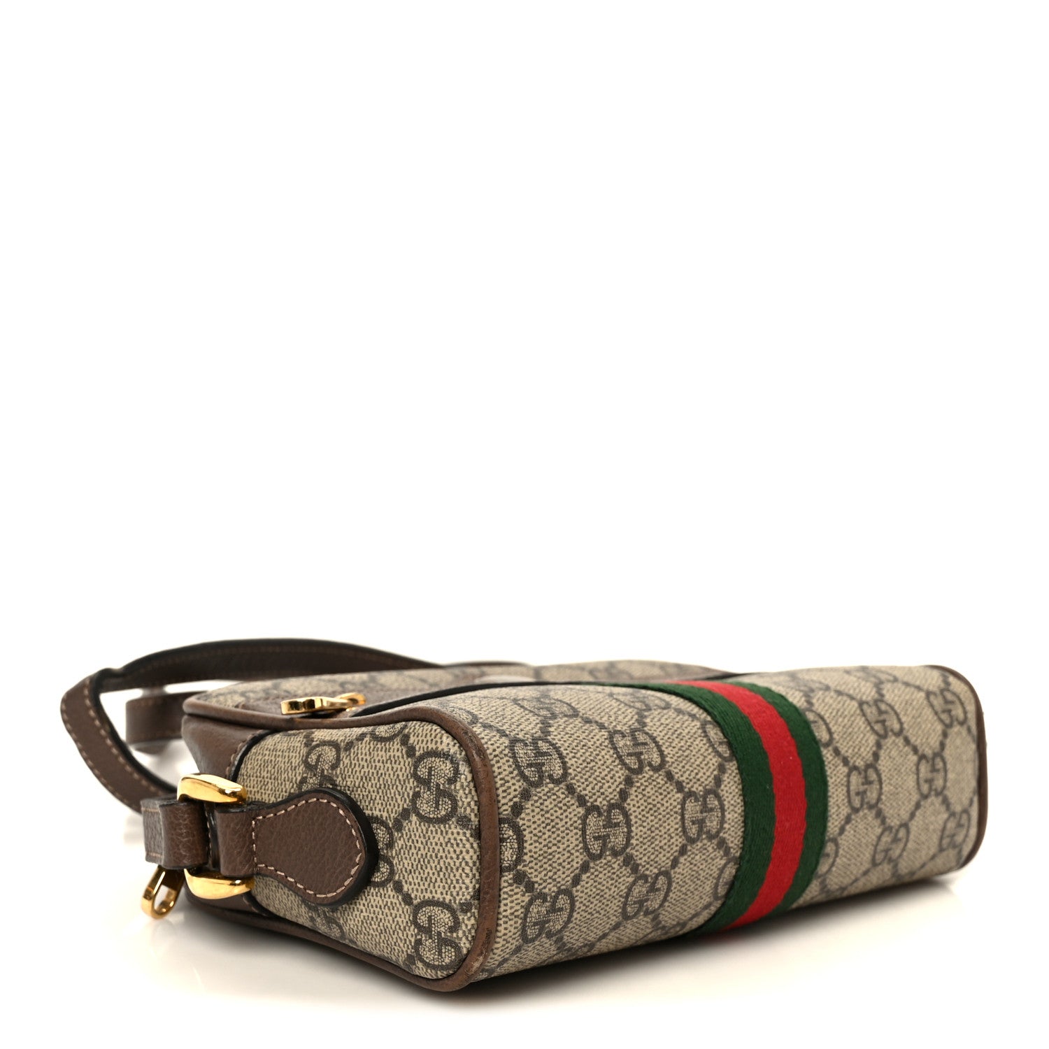 GG Supreme Monogram Web Mini Ophidia Shoulder Bag Brown