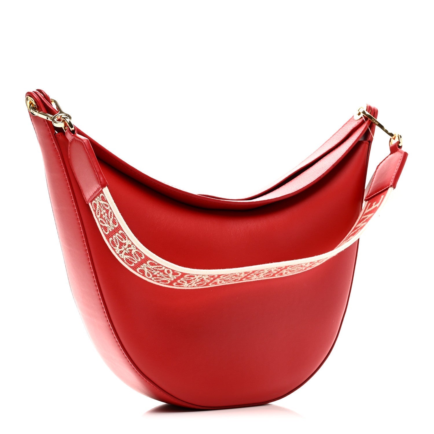 Satin Calfskin Jacquard Luna Bag Scarlet Red