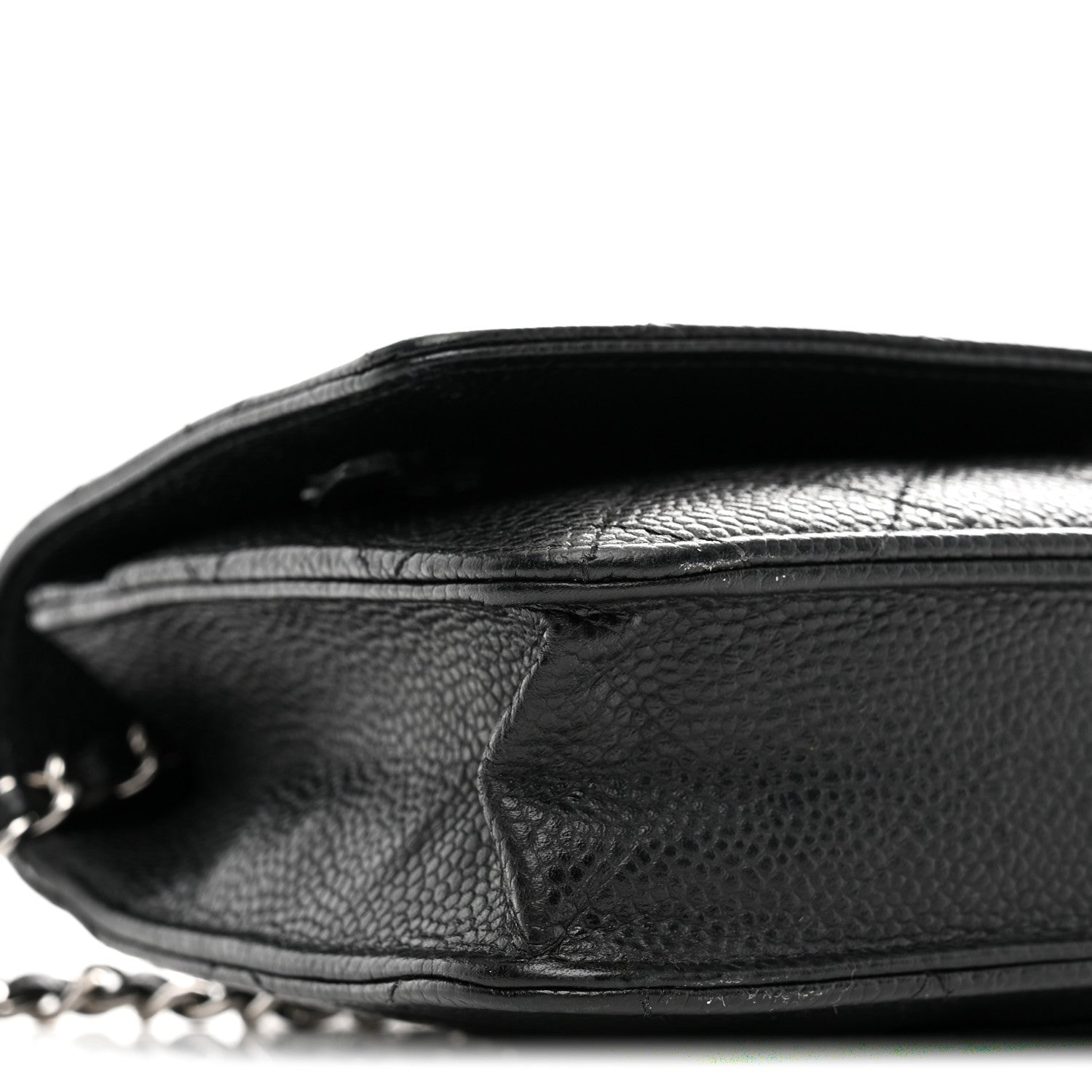 Caviar Quilted Wallet on Chain WOC Black