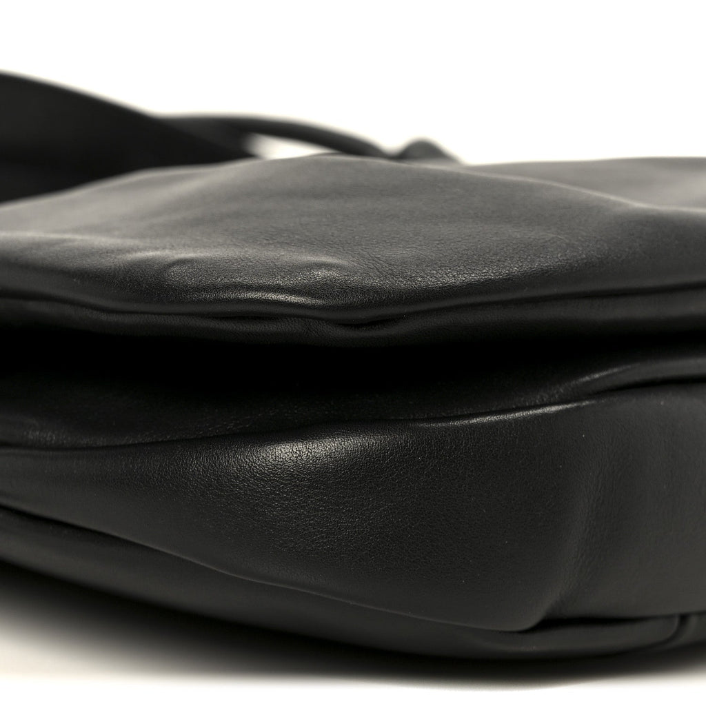 Shiny Nappa Calfskin Paseo Satchel Black