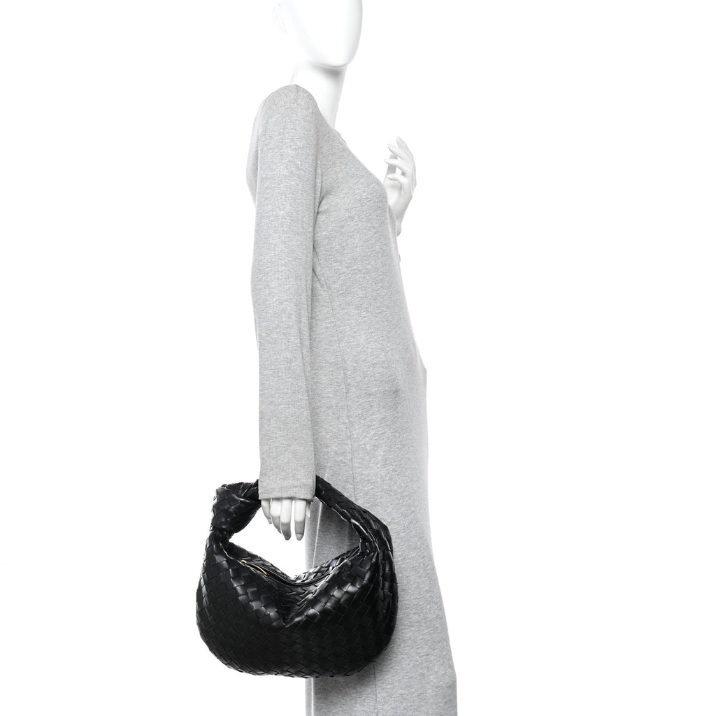 Nappa Intrecciato Teen Jodie Hobo Black