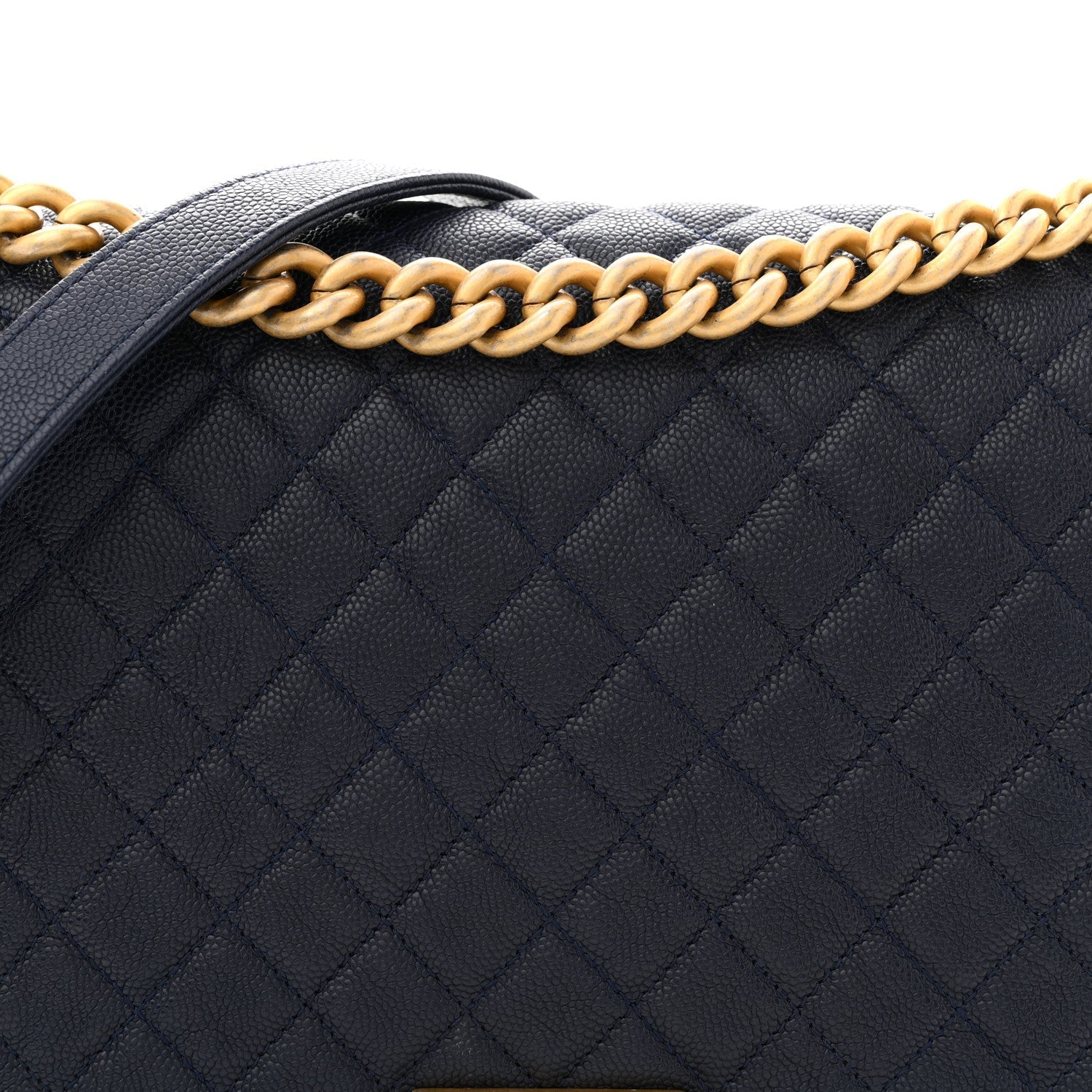 Caviar Quilted New Medium Boy Flap Blue