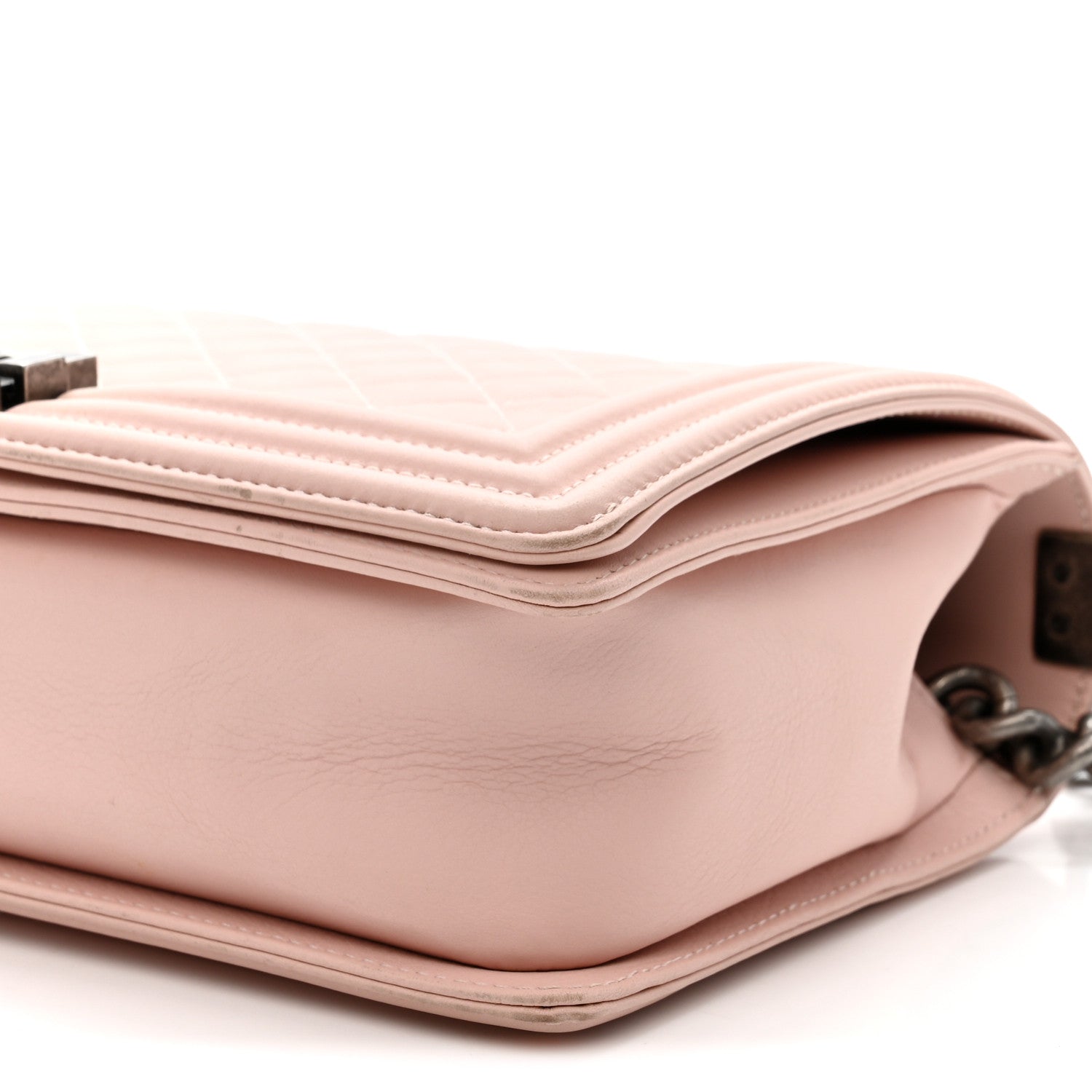 Lambskin Quilted New Medium Boy Flap Light Pink
