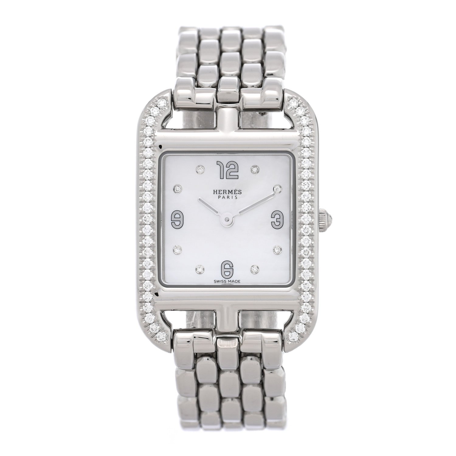 Stainless Steel Diamond Bezel Mother of Pearl 23mm Cape Cod Quartz Watch