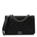 Caviar Quilted Boy Wallet On Chain WOC Black
