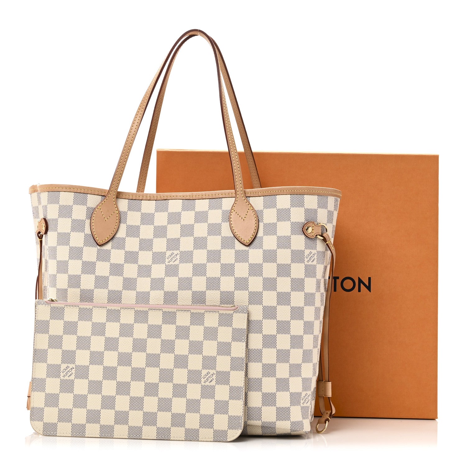 Damier Azur Neo Neverfull MM Rose Ballerine