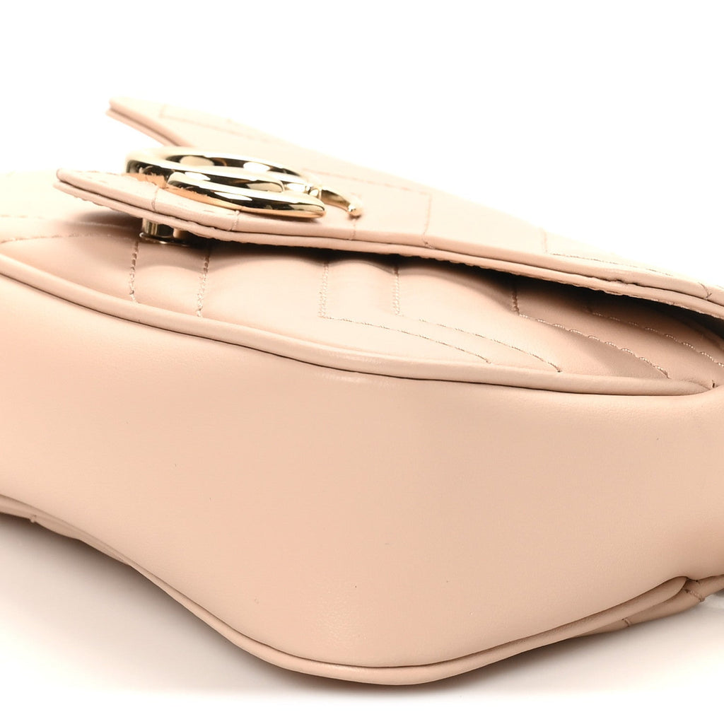 Calfskin Matelasse Super Mini GG Marmont Shoulder Bag Porcelain Rose