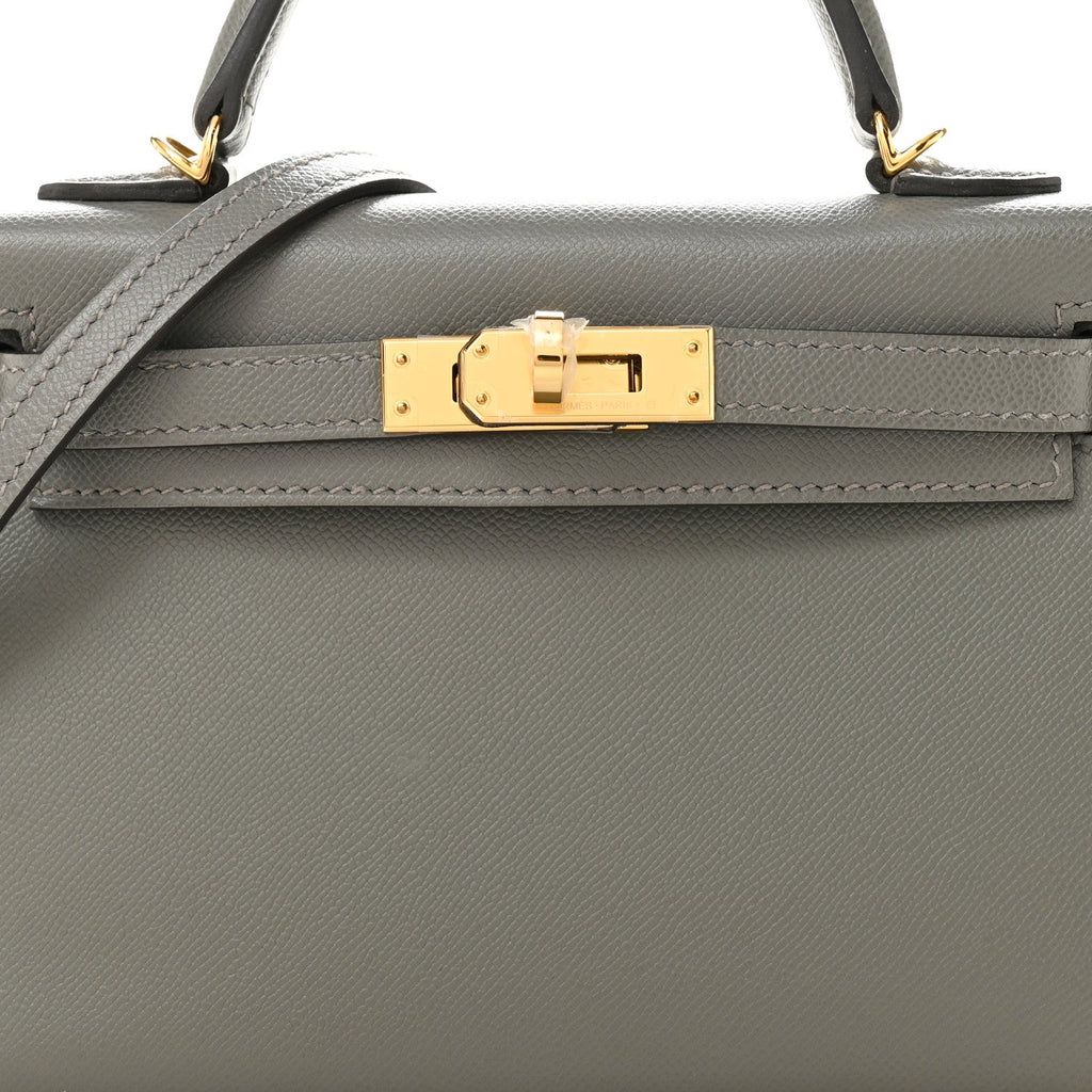 Madame Calfskin Mini Kelly Sellier 20 Gris Meyer